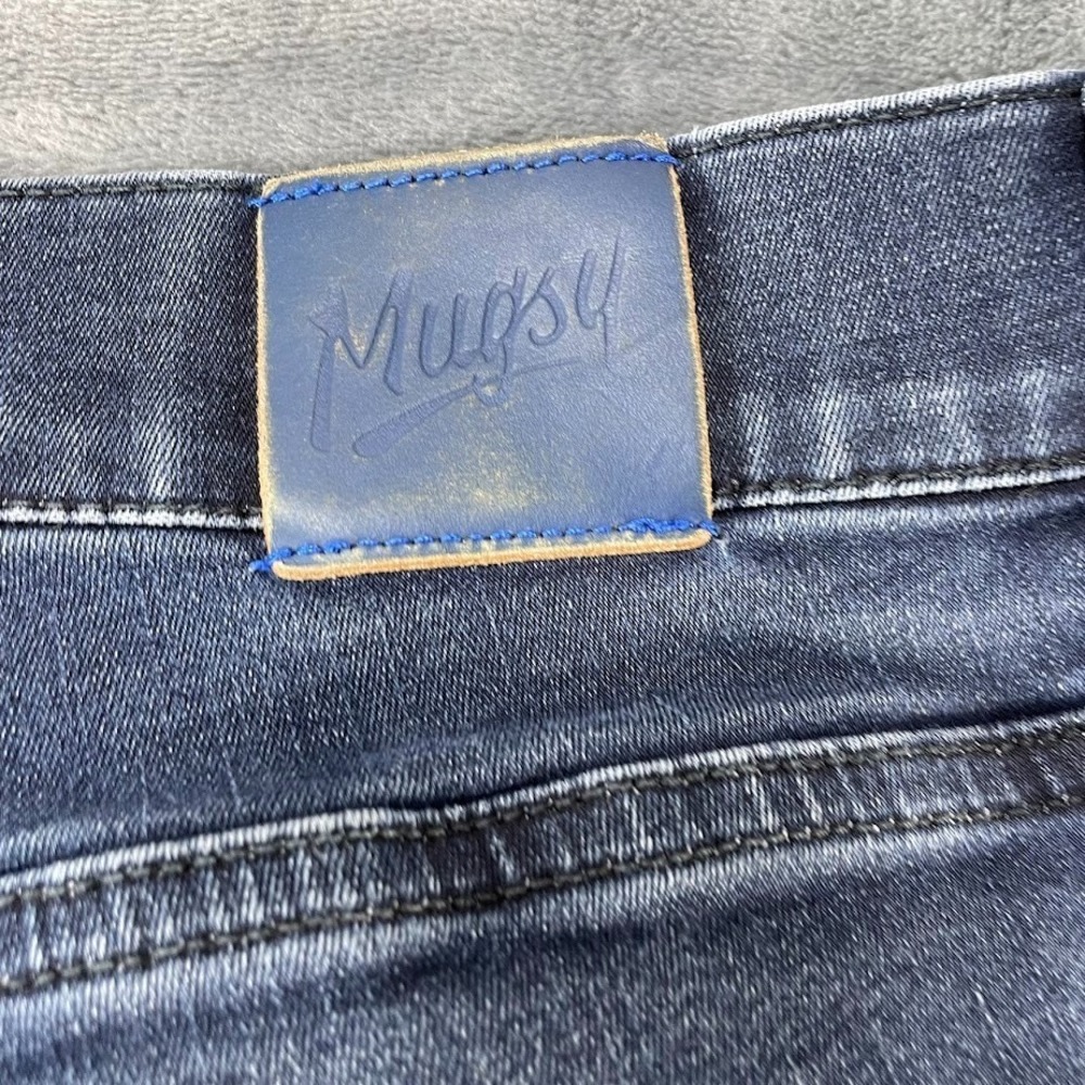 Mugsy Darkest Blues Jeans Mens 36x32 Fits 36x32 Blue Straight Leg Stretch Denim - Picture 6 of 10